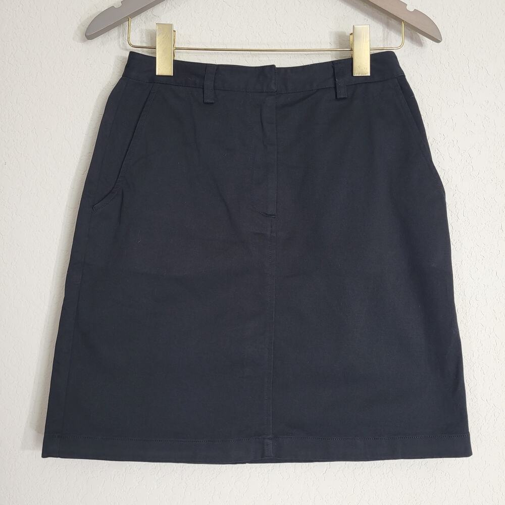 AT Denim Mini Skirt Womens 4 Black Cotton Blend Minimalist Casual Short Length